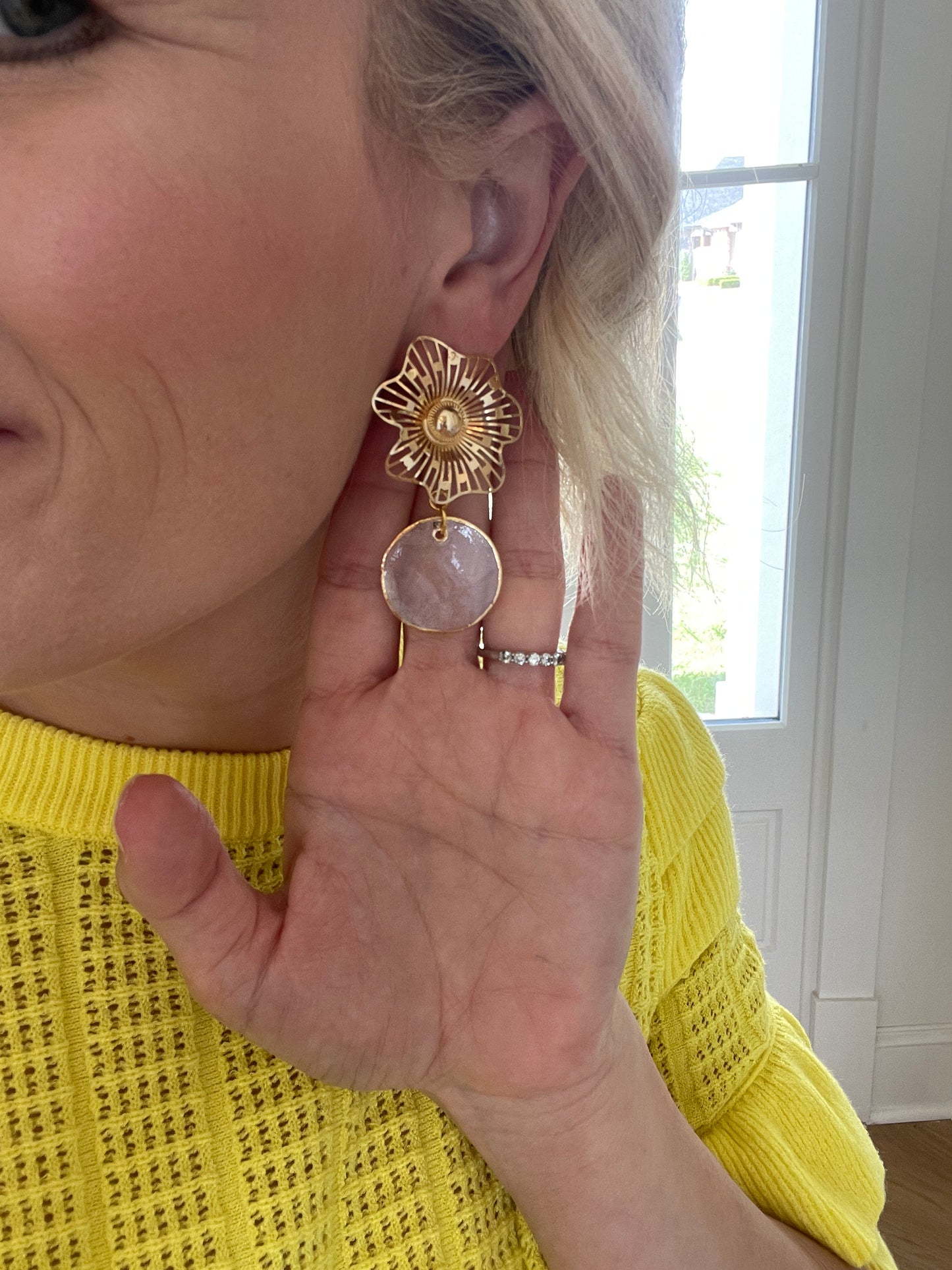Gold Wire Post Earrings