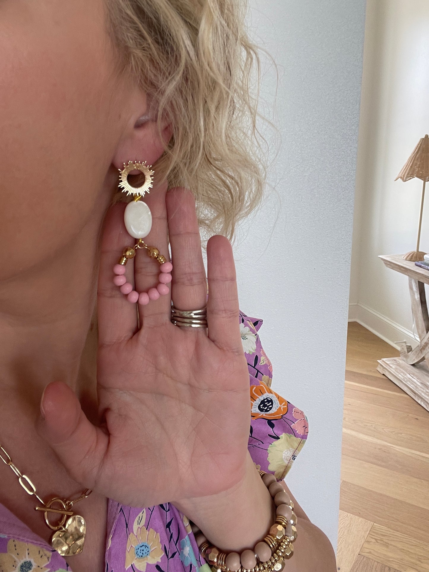 Burst Post Earrings - Green