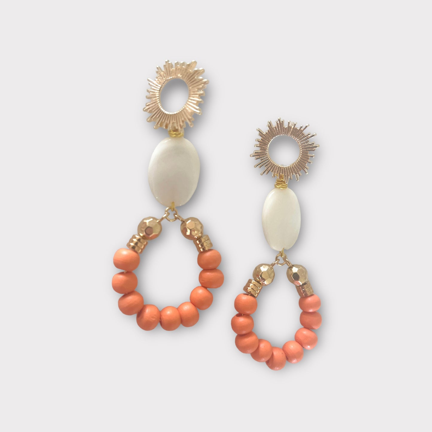 Burst Post Earrings - Orange