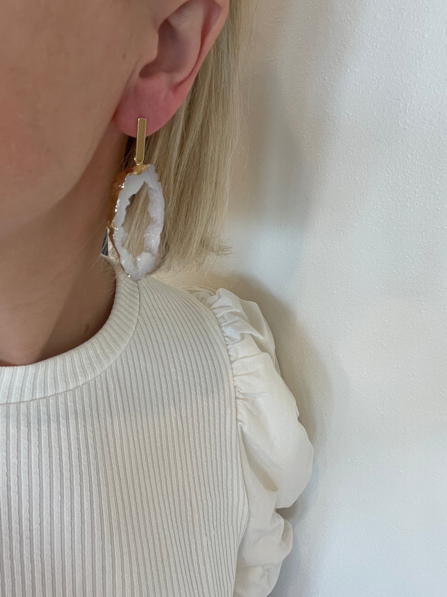 Druzy Neutral Earrings
