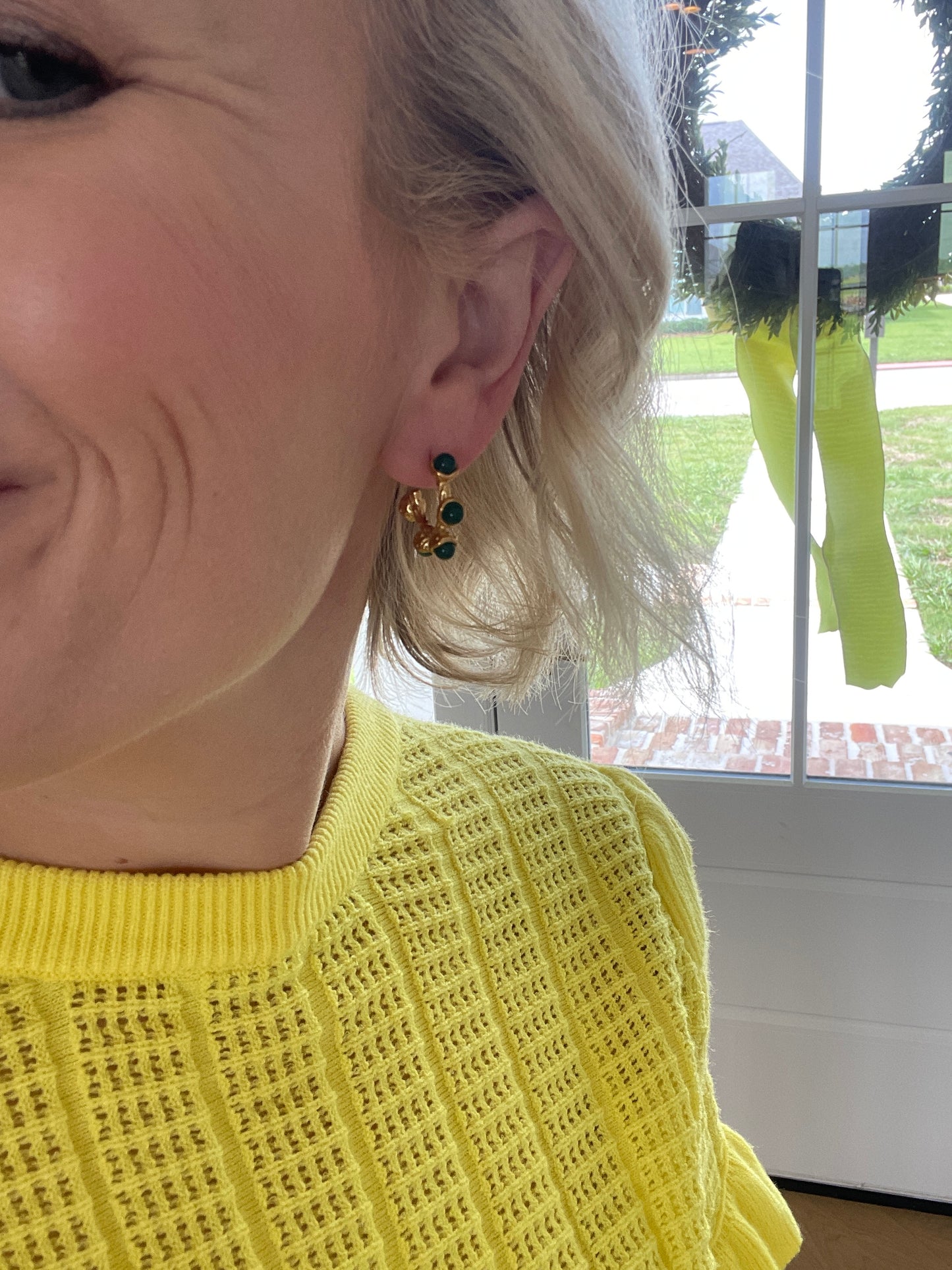 Green Small Hoop Earrings