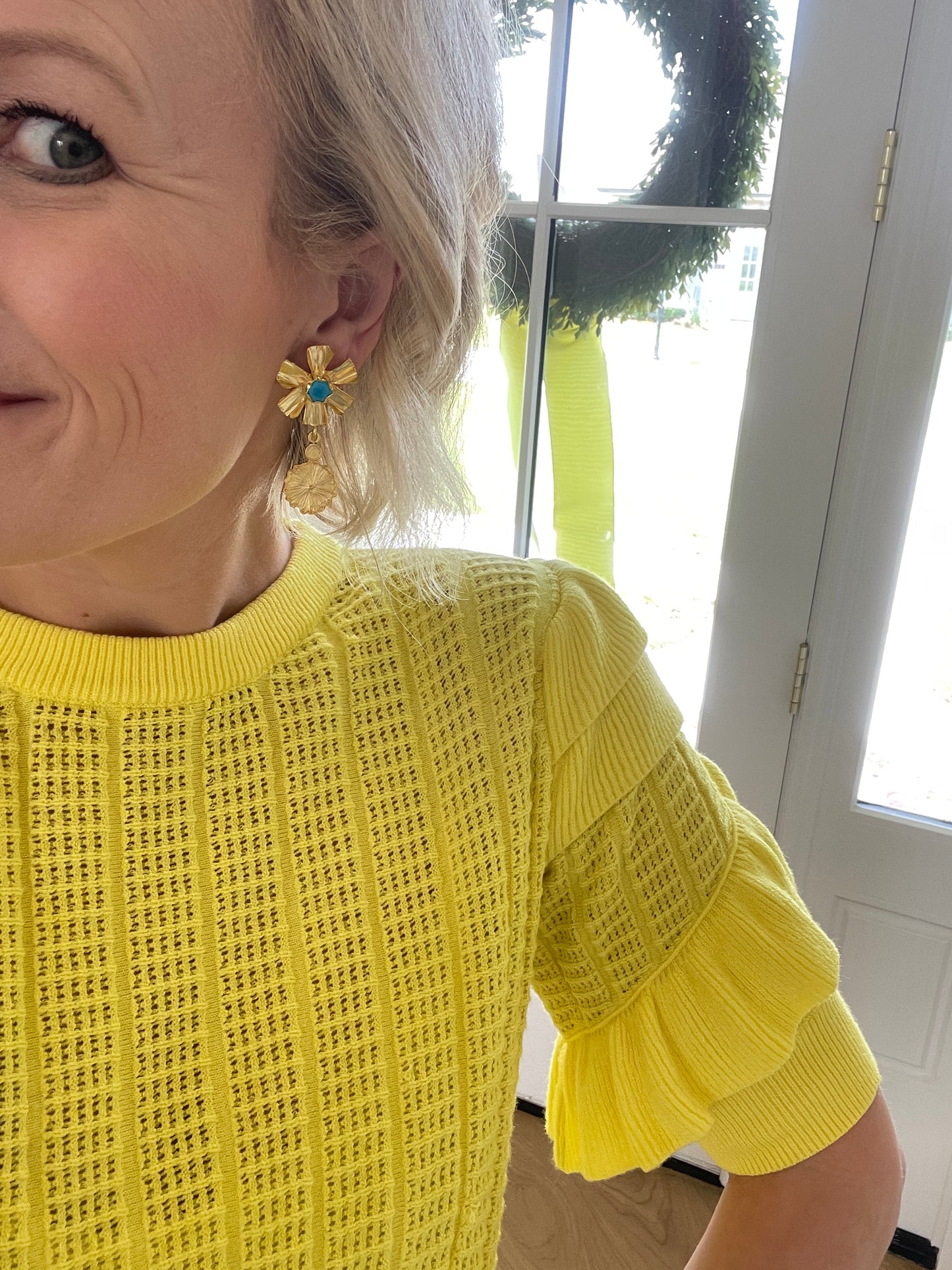 Turquoise Gold Plated Earrings