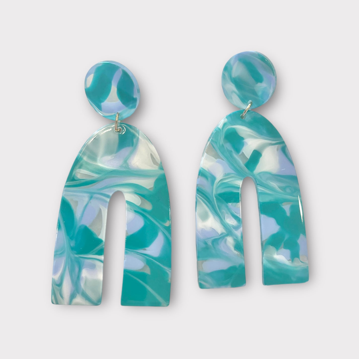 Large Marble Arch Earrings - Green