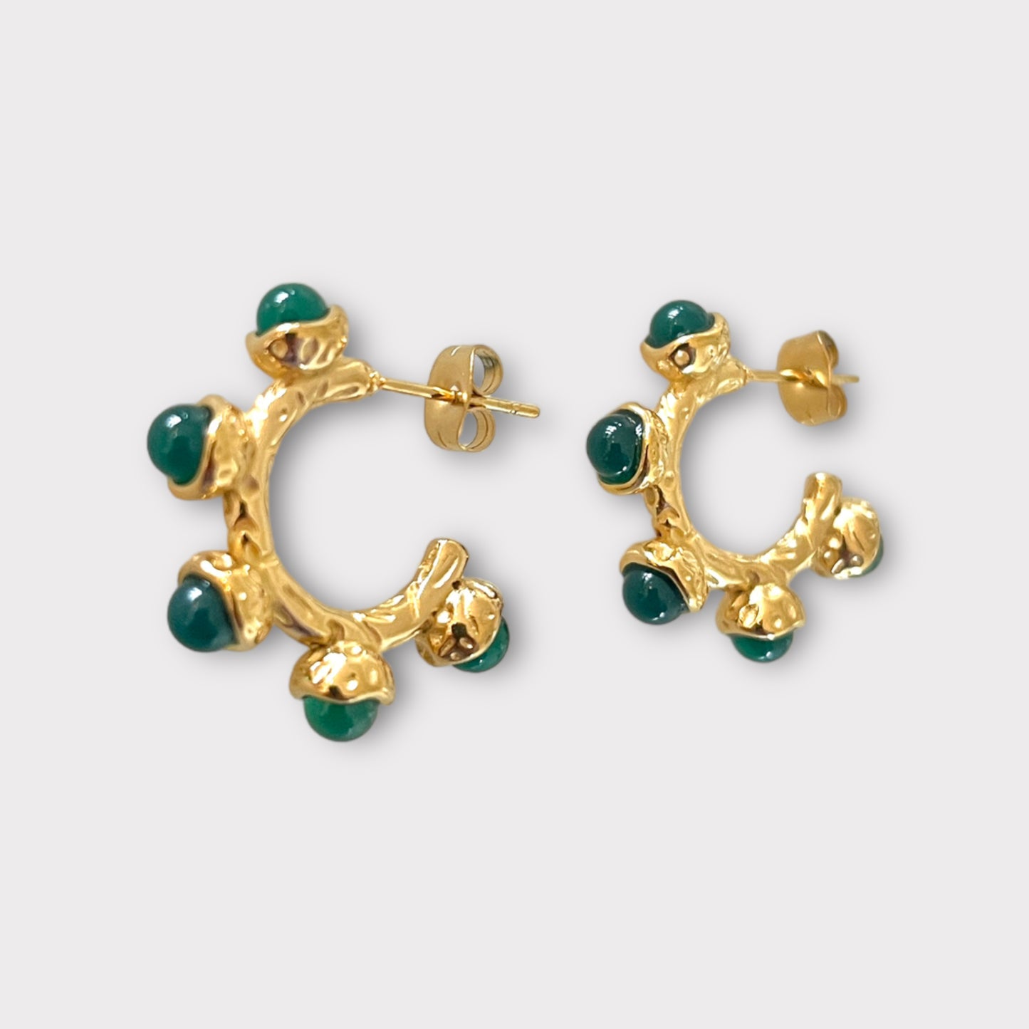 Green Small Hoop Earrings