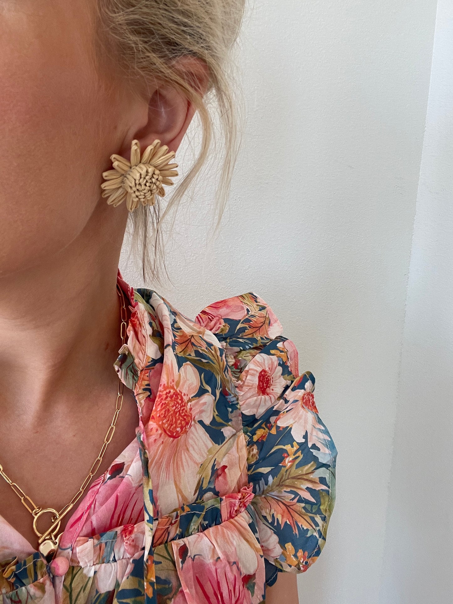 Raffia Stud Earrings