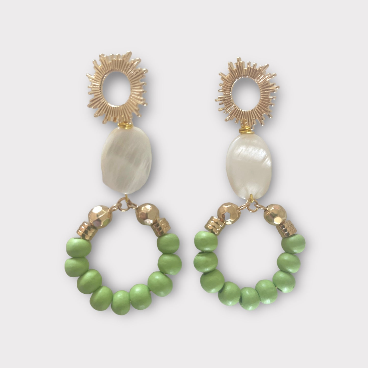 Burst Post Earrings - Green