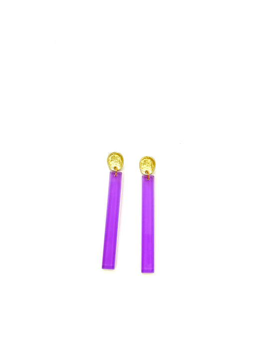 Purple Bar Earrings