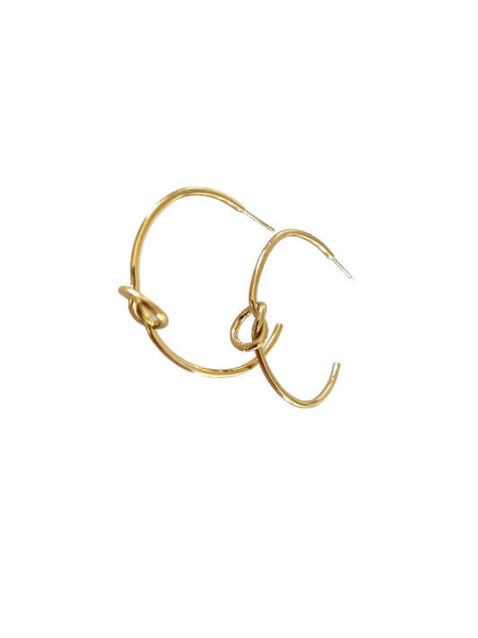 Knotted Two Inch Hoop Earrings