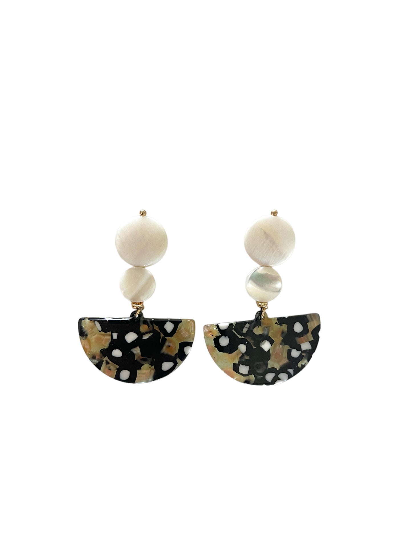 Black Speckled Earrings