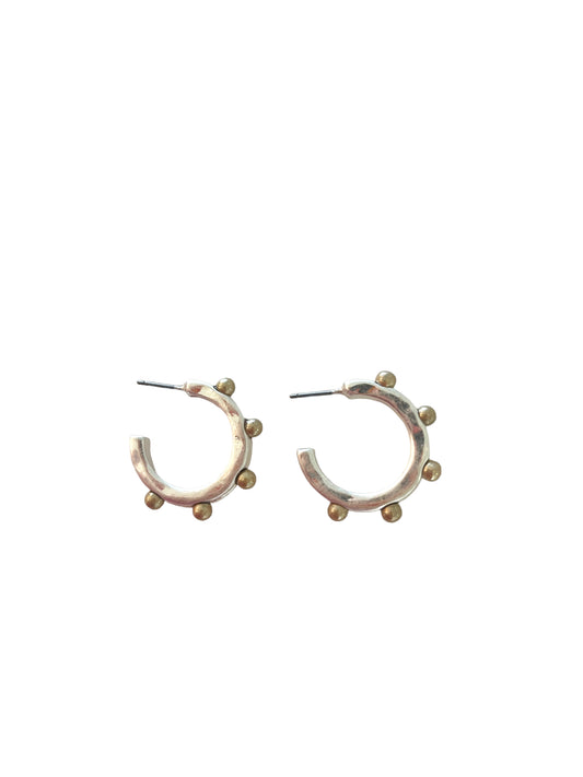 Gold Studded Small Hoop Earrings