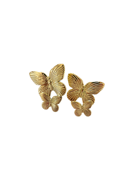 Double Butterfly Stud Earrings