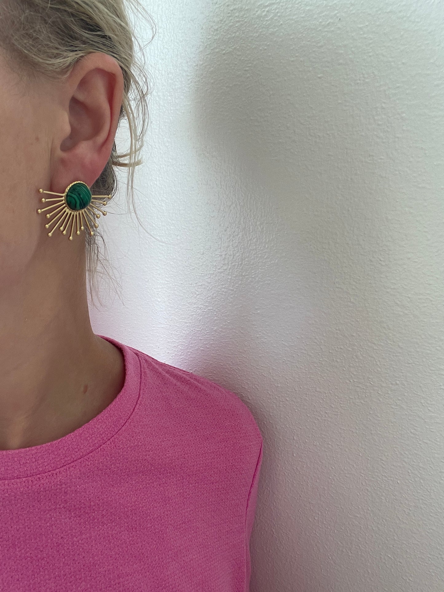 Malachite Sunburst Earrings