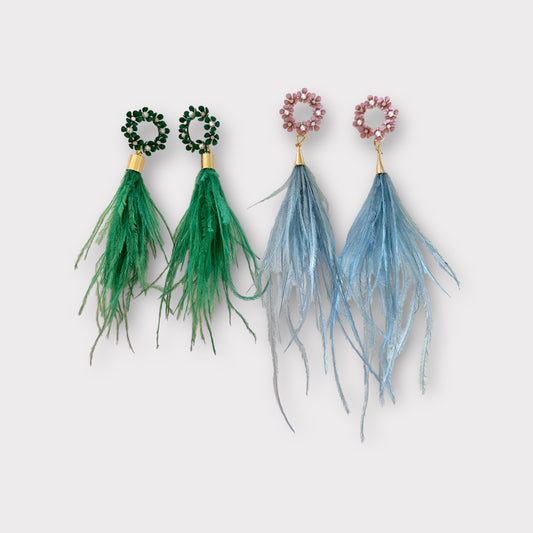 Feather Earrings - Color Wreath