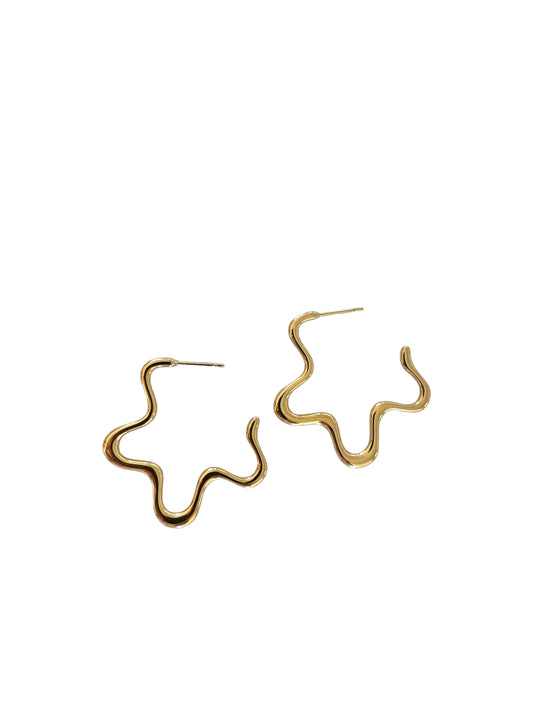 Squiggle Gold Hoop Earrings