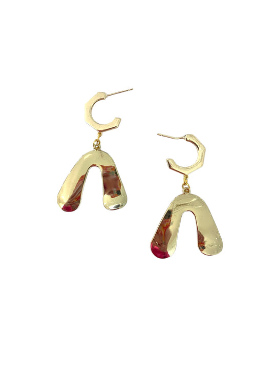 Gold arch hoop earrings