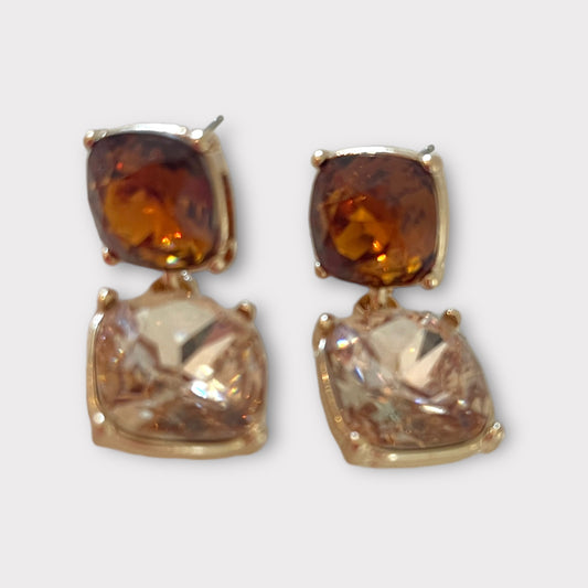 Jewel earrings - amber