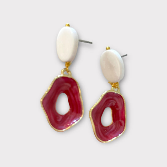 Crimson Pearl Earrings