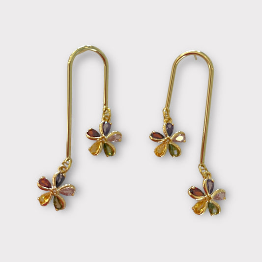 Arch mini flower earrings