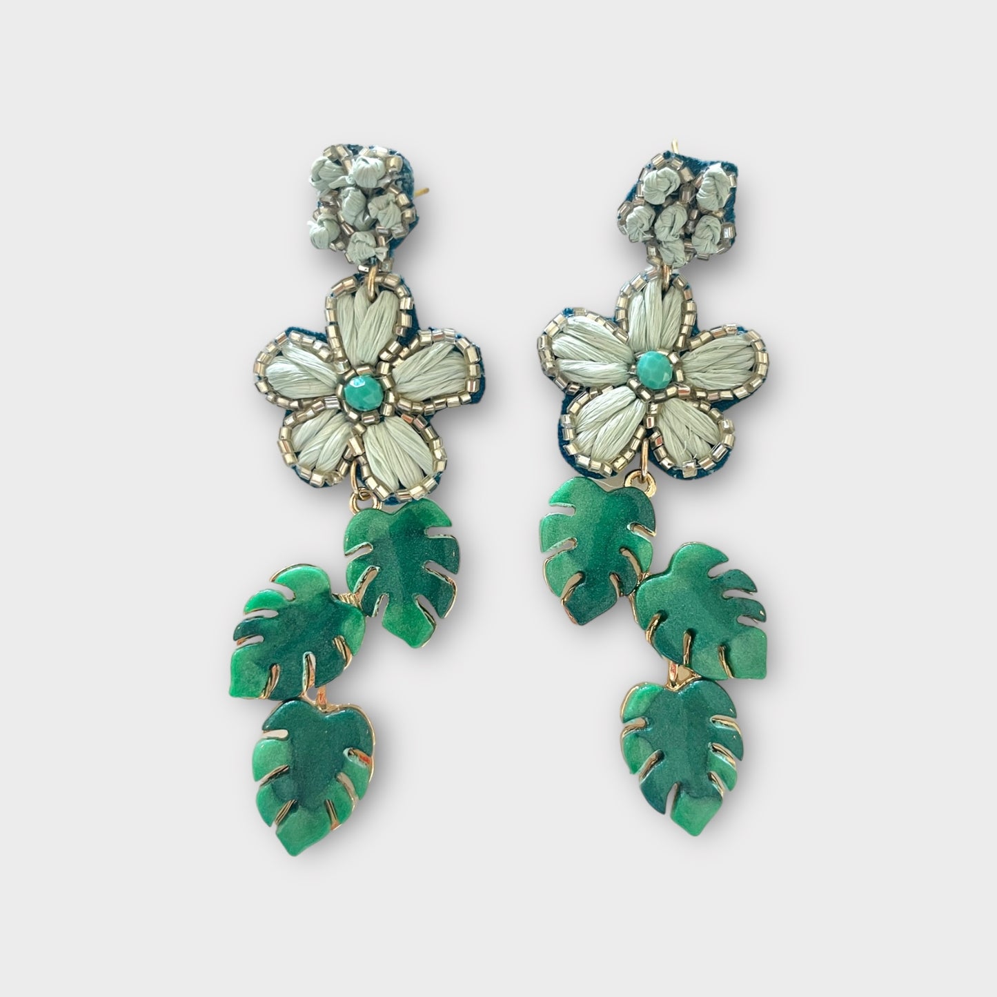 Raffia Leaf Earrings