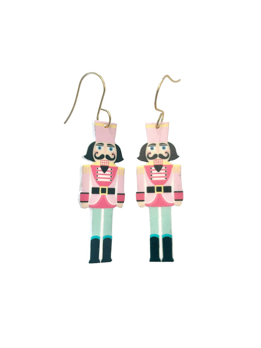 Pink and Mint Nutcracker Earrings