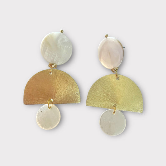 Gold semi earrings