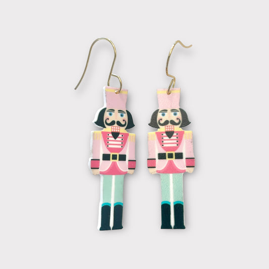 Pink and Mint Nutcracker Earrings