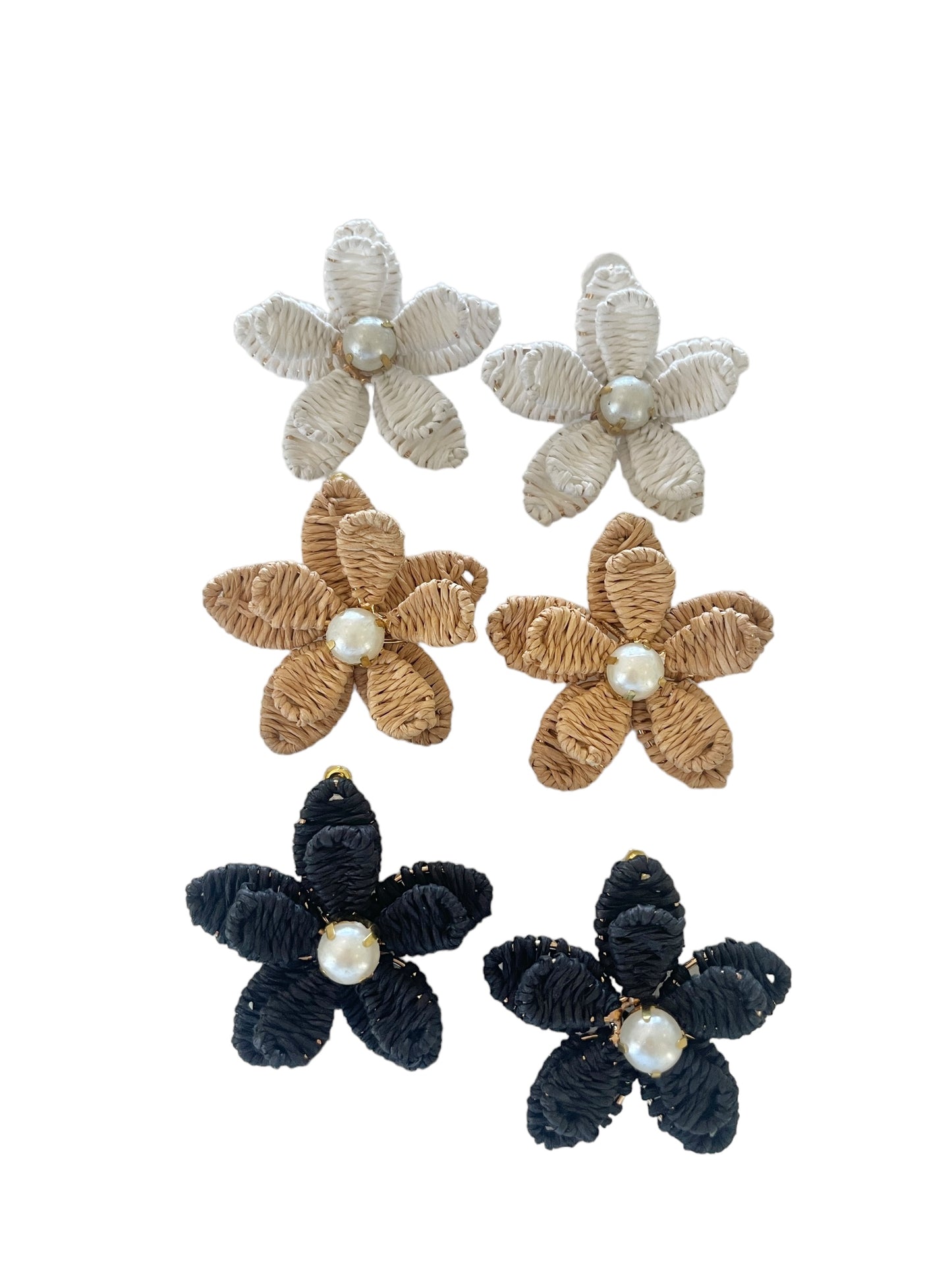 Large Double Weaved Flower Earrings