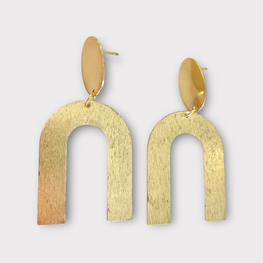 Gold arch earrings