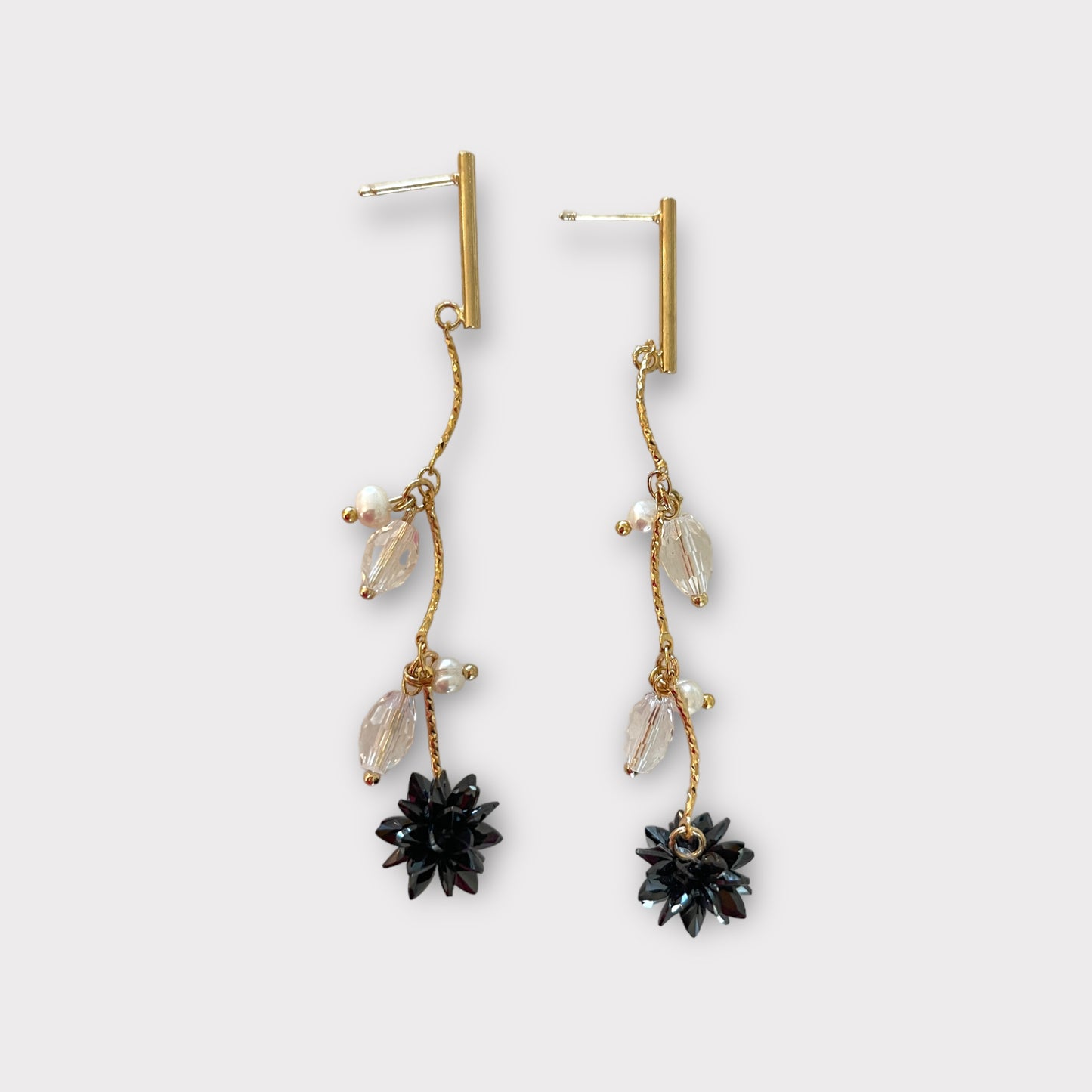 Black branch earrings
