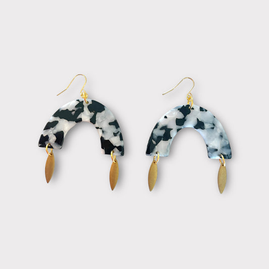 Black marble arch earrings