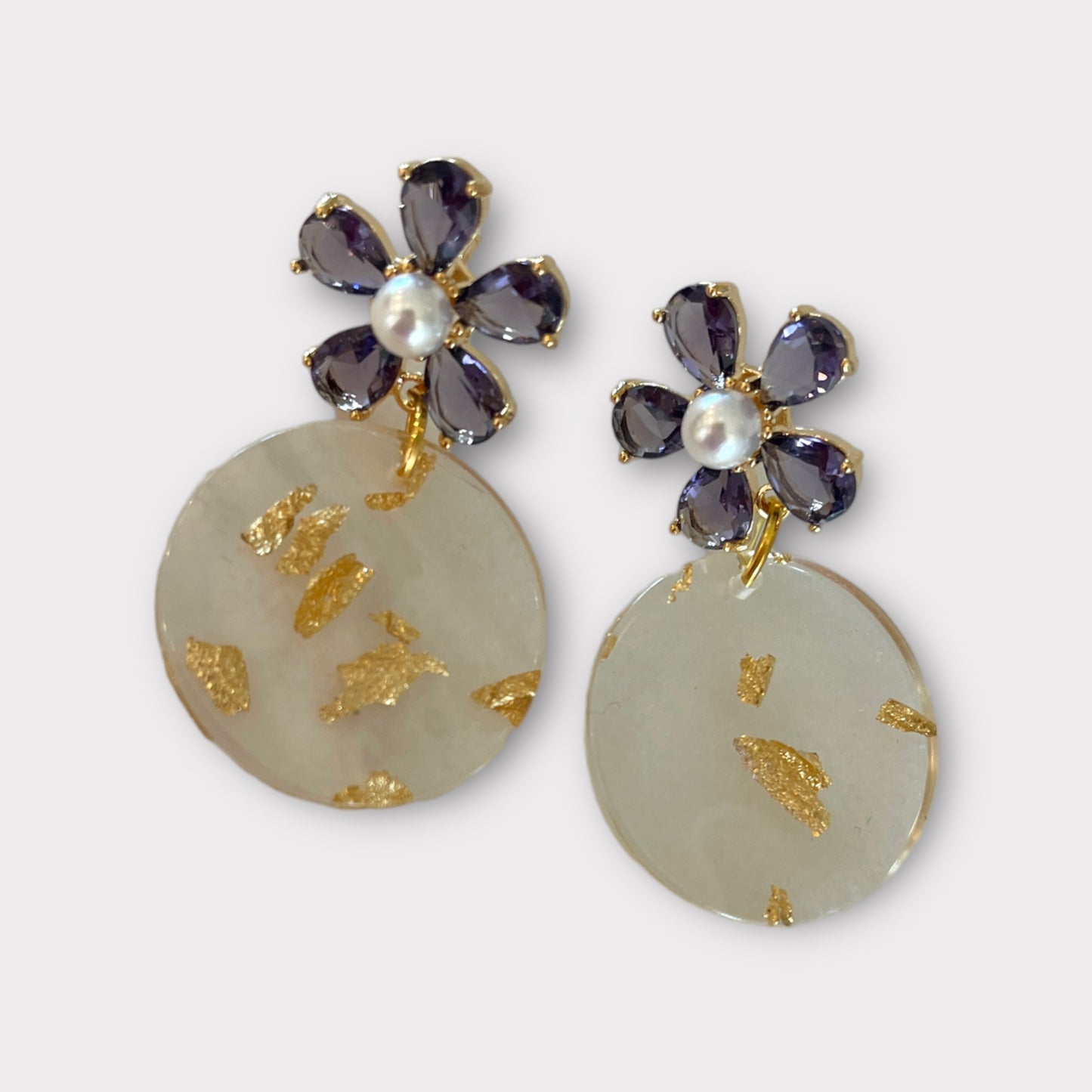 Purple glass earrings