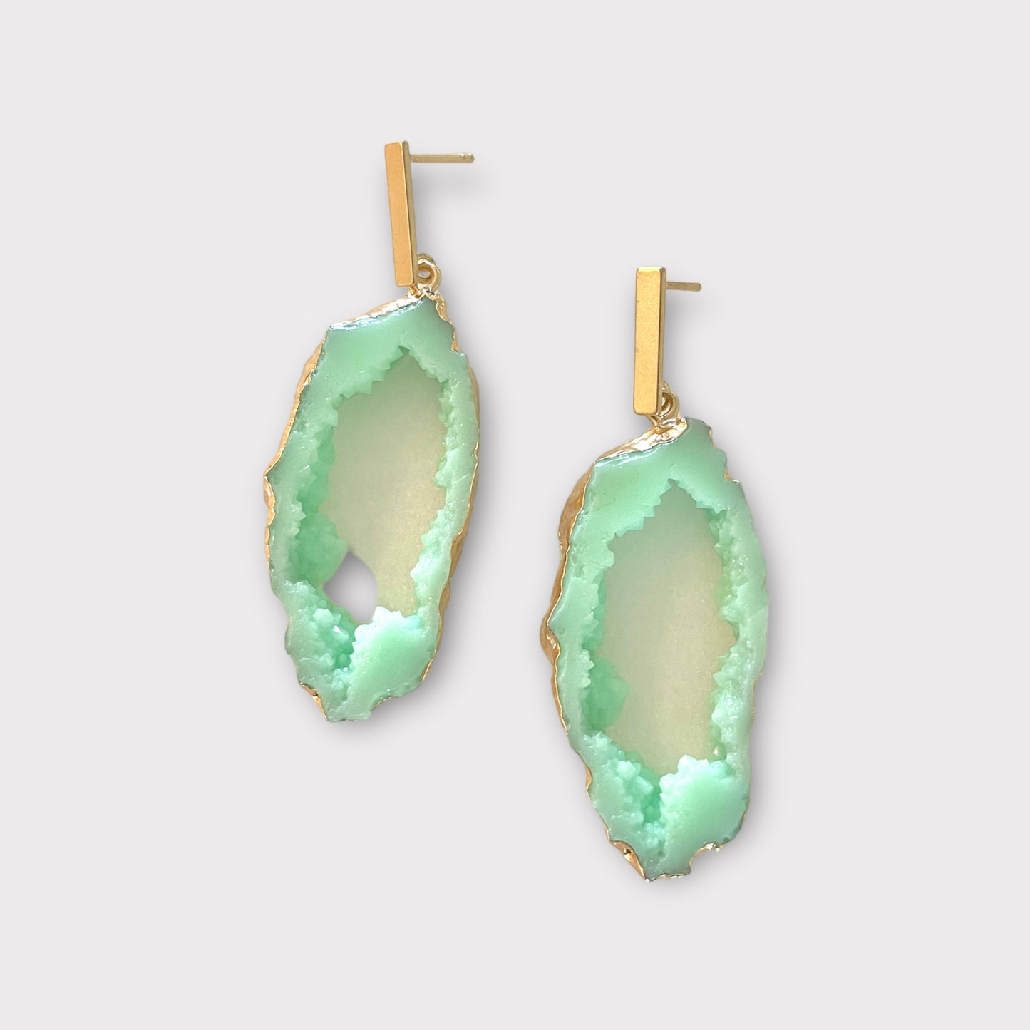 Aqua Geode Earrings