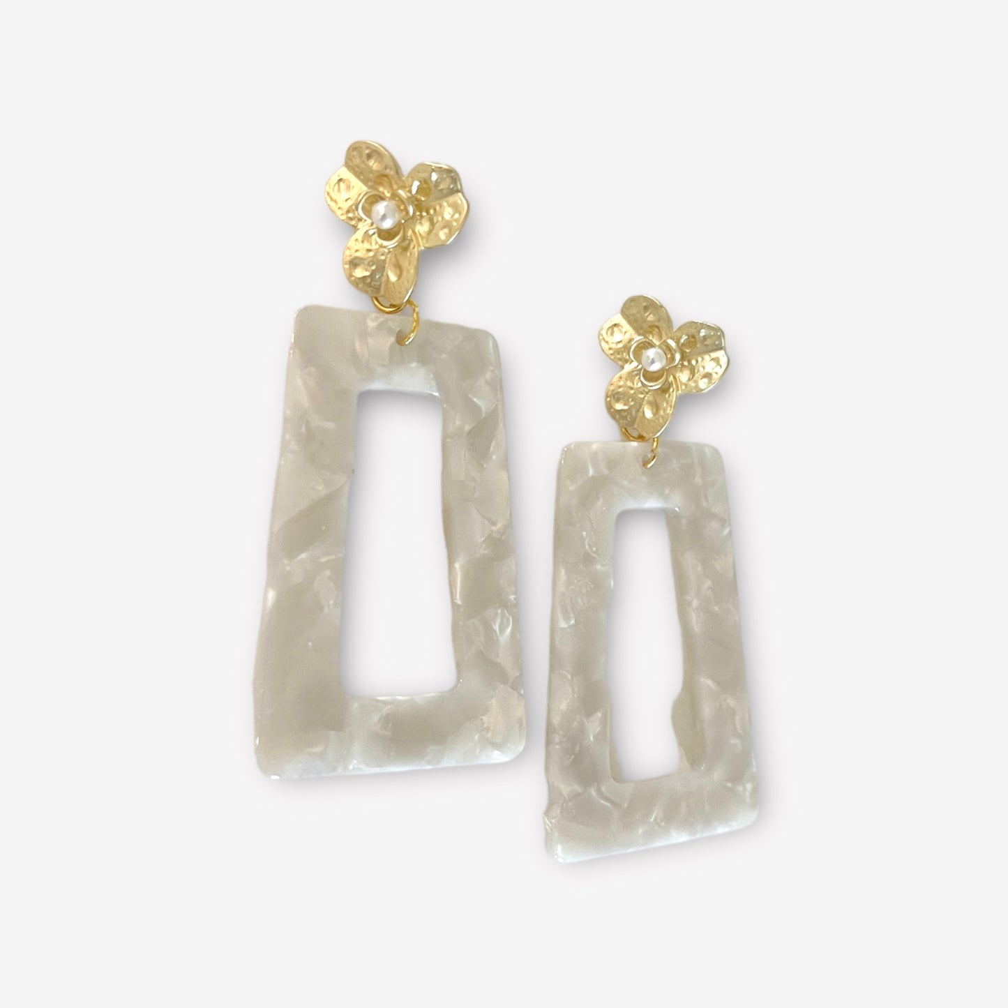 Opal Resin Large Earrings