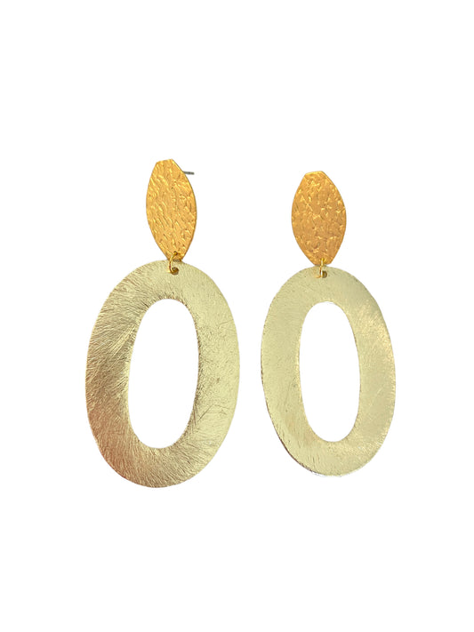 Large oval gold earrings