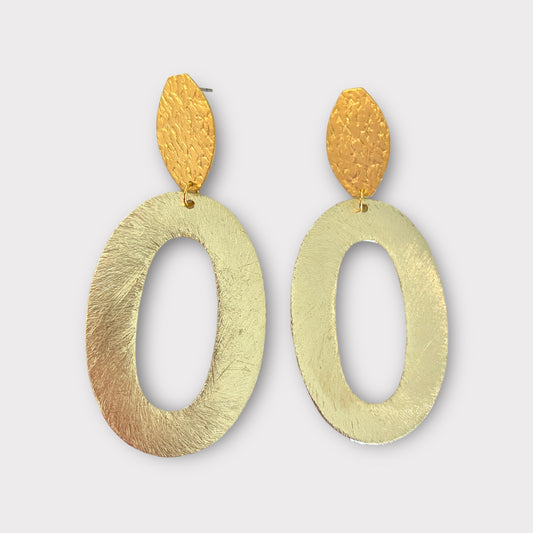Large oval gold earrings