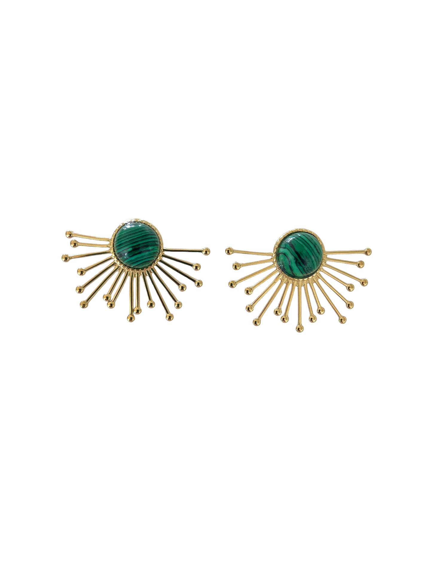 Malachite Sunburst Earrings