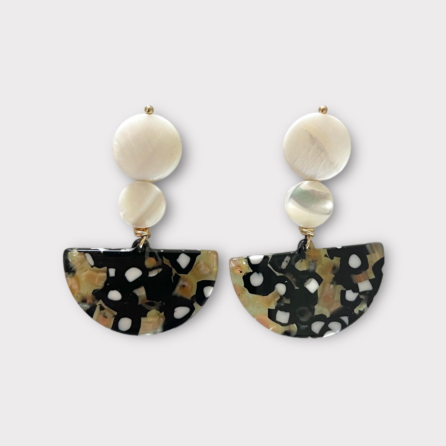 Black Speckled Earrings