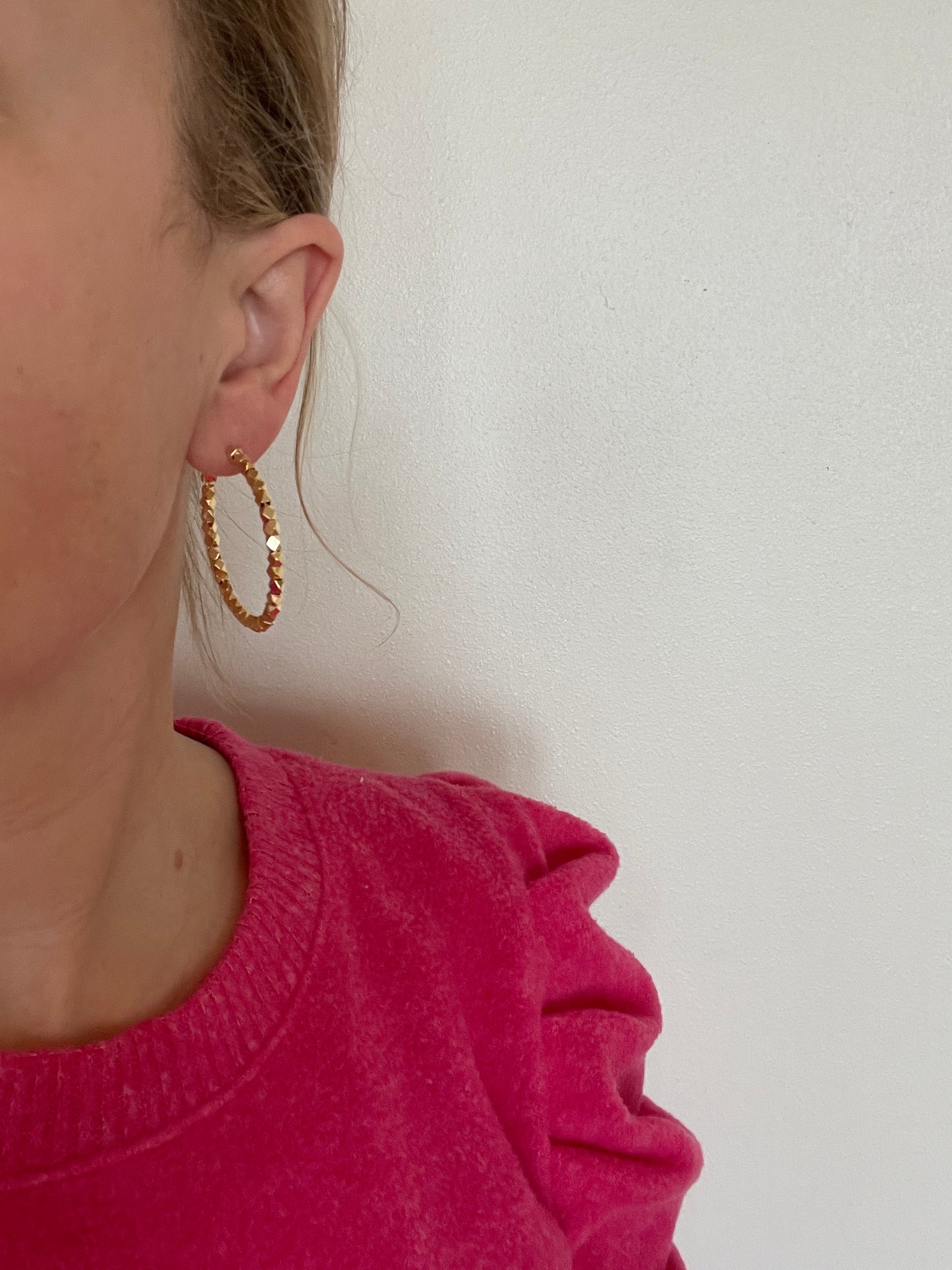 geometric gold hoop earrings