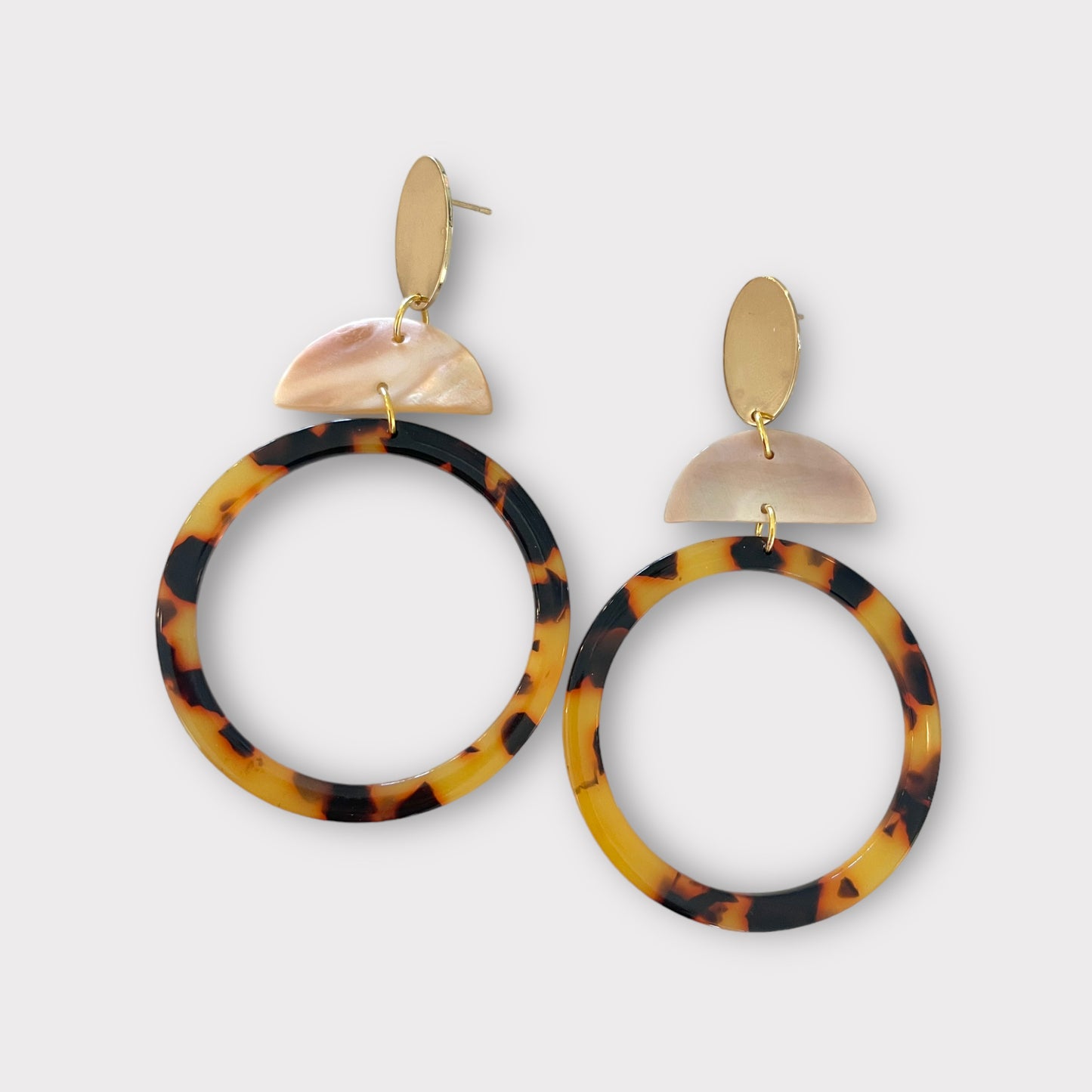 Large tortoise hoop earrings