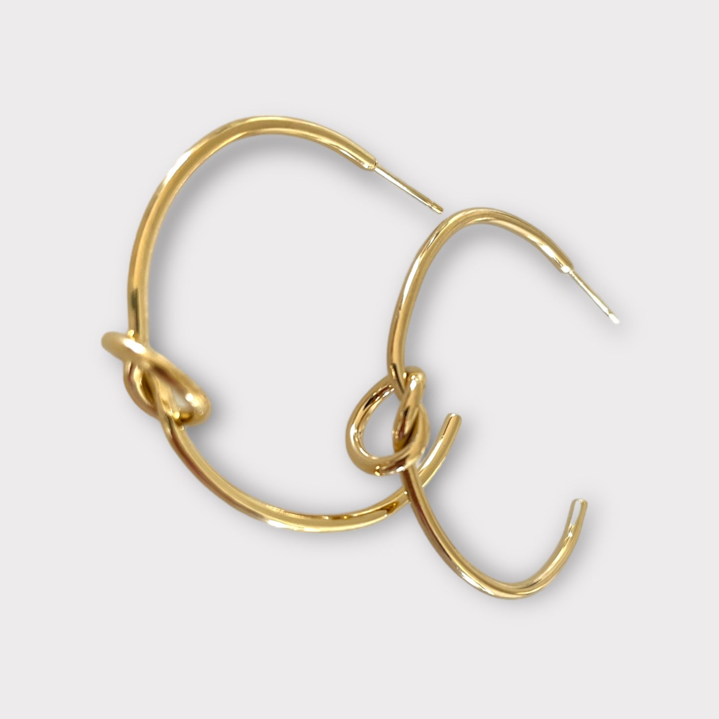 Knotted Two Inch Hoop Earrings