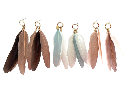 Circle Feather Earrings
