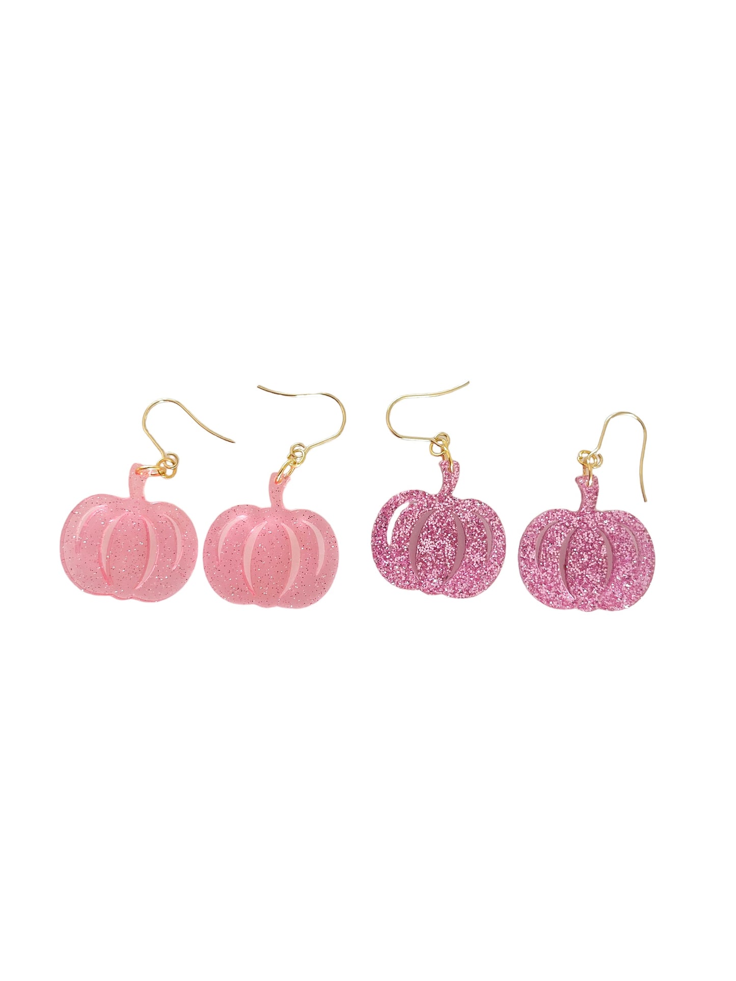Sparkle Pink Pumpkin Earrings
