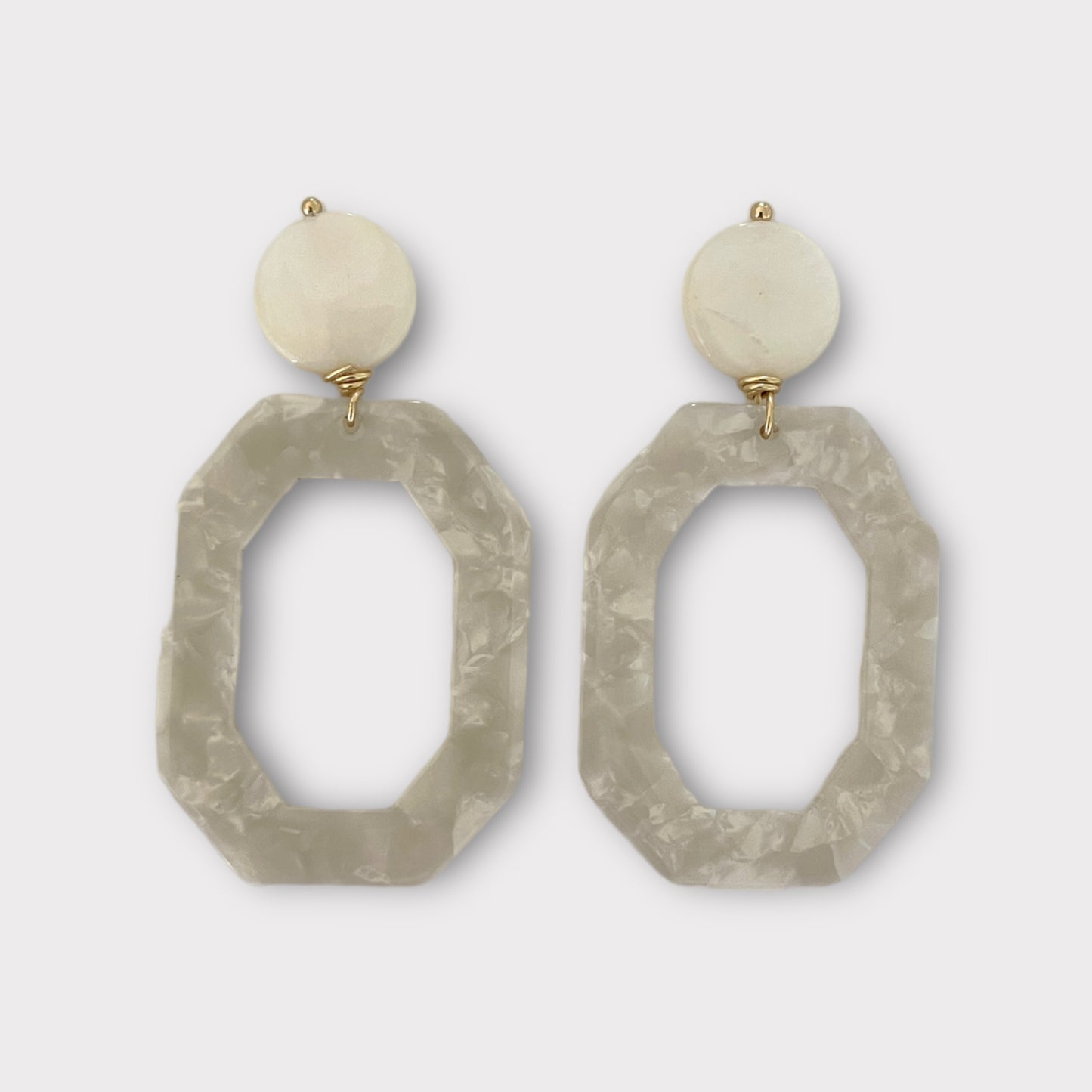 Opal Octagon Earrings