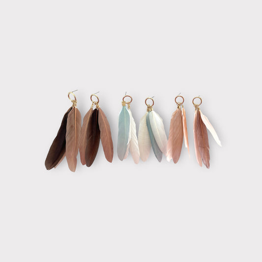Circle Feather Earrings