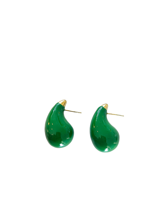 Green Bubble Teardrop Earrings