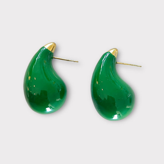 Green Bubble Teardrop Earrings