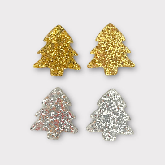 Glitter Christmas Tree Stud Earrings