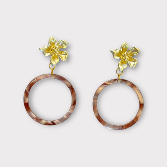 Flower Marble Earrings