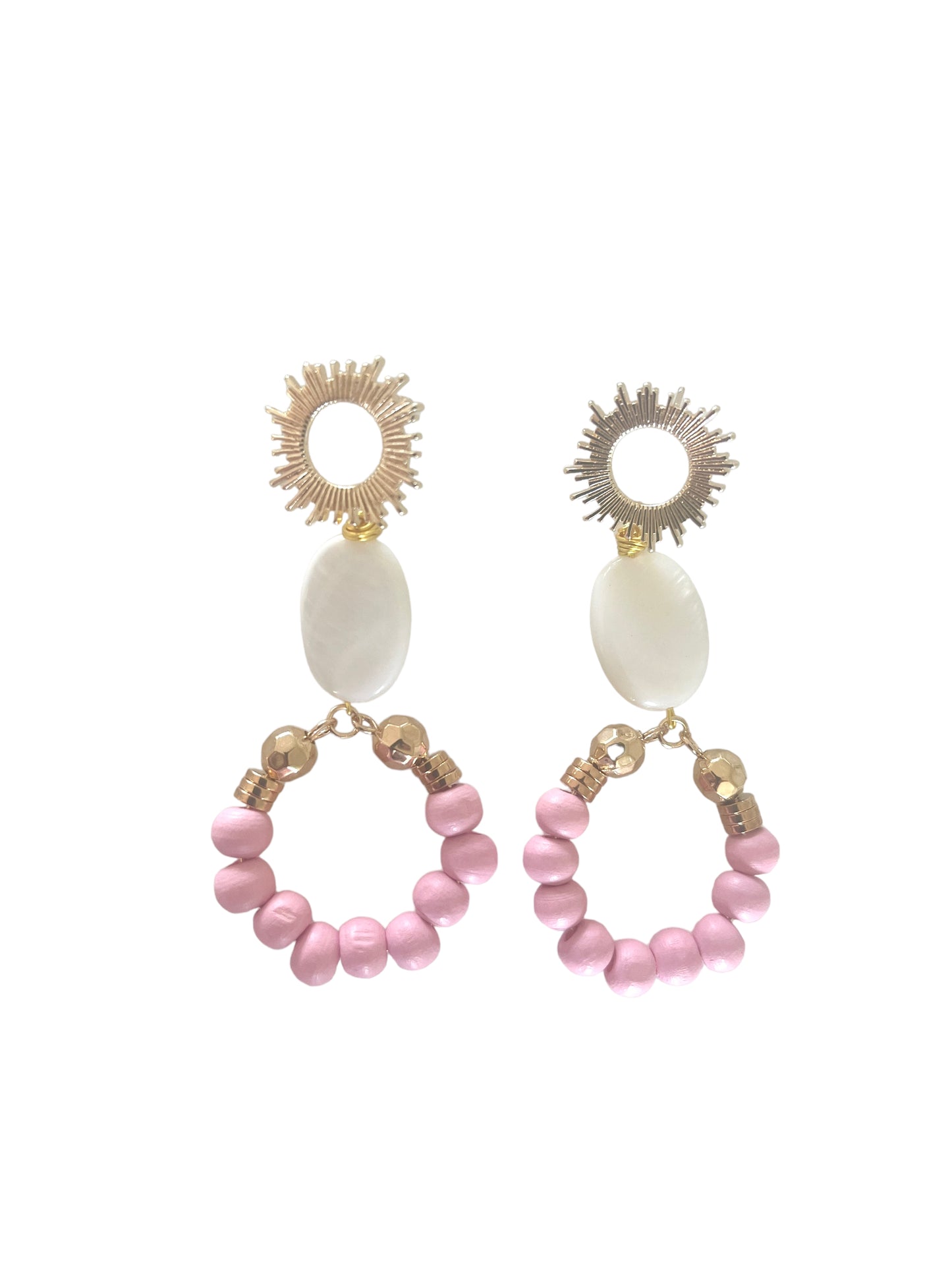 Burst Post Earrings - Pink