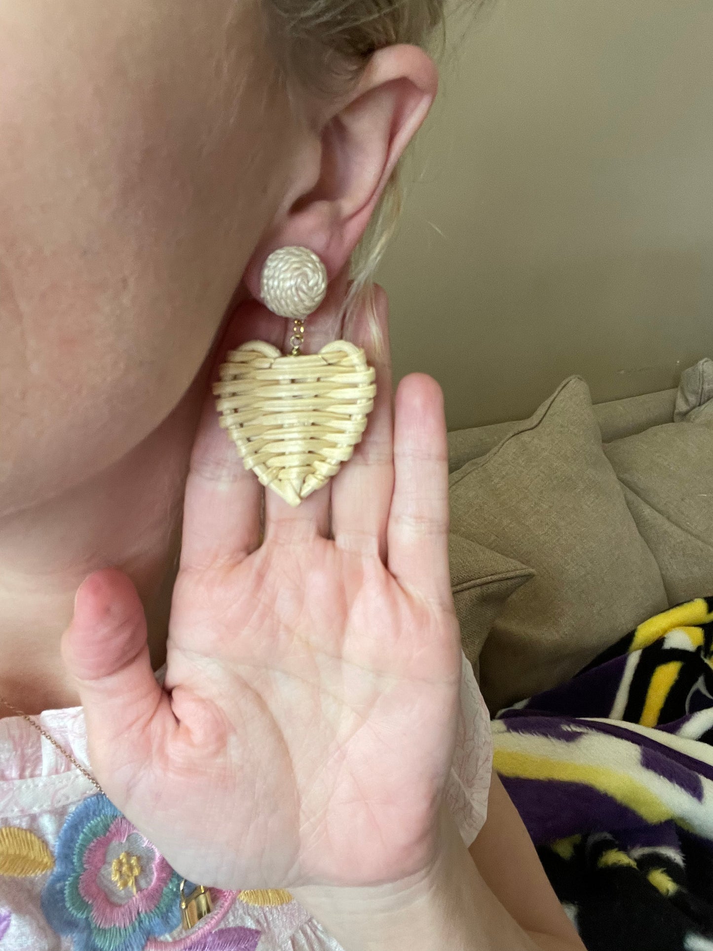 Heart Rattan Earrings
